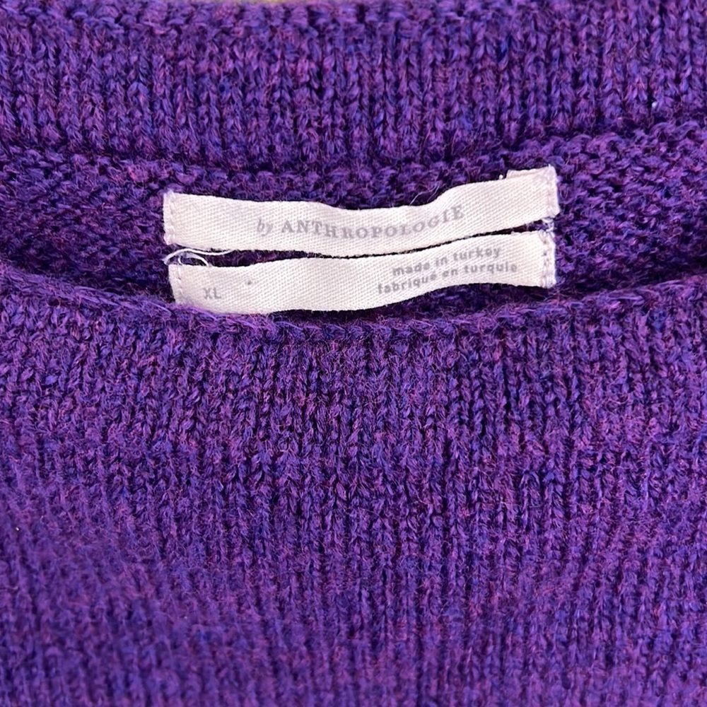 Anthropologie beautiful purple sweater! XL super soft - Picture 2 of 7